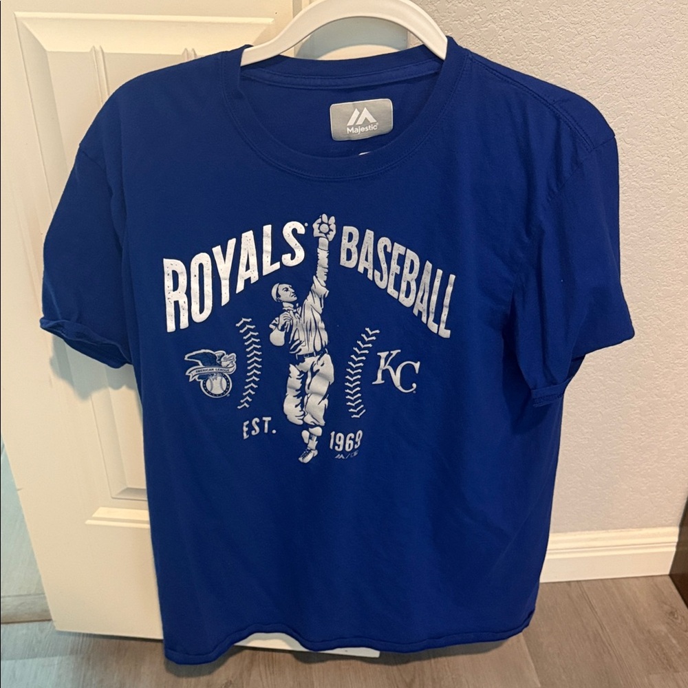 Majestic Blue Royals Baseball Kids Tee